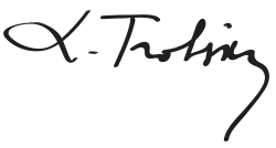 Unterschrift von Leo Trotzki
