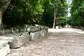 Die Platanen-Allee mit Sarkophagen