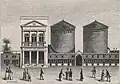 Die beiden ersten Kuppeln der Passage am Boulevard Montmartre nach einer Gravur von 1802, erschienen in La Nature