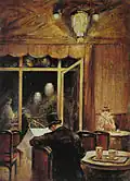Abend im Café Bauer, 1898, Öl auf Leinwand, 35,5&nbsp;×&nbsp;26,5&nbsp;cm