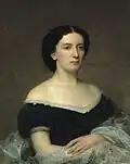 Dame im schwarzen Samtkleid