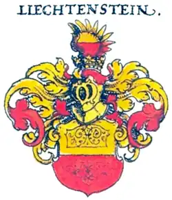 Stammwappen der Liechtensteiner: geteilt von Gold und Rot