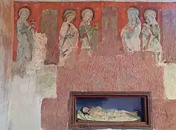 Fresko aus dem 15. Jahrhundert in der Begräbniskapelle der Kirche St. Vinzenz