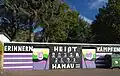 Banner im Stadion des SV Linden 07 (2022)