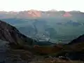 Tiefblick von der Lischanahütte auf Scuol