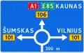 Zeichen 602: Kreisverkehr­wegweiser