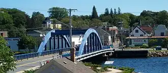 Liverpool's bridge an der Bristol Avenue, überspannt den Mersey River