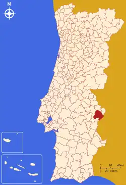Position des Kreises Elvas