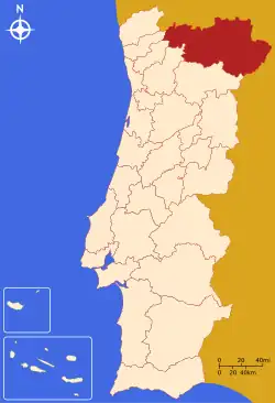 Lagekarte von Alto Trás-os-Montes