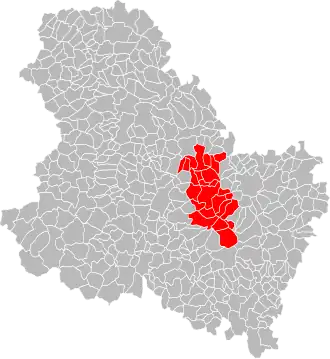 Lage des Gemeindeverbandes im Département Yonne