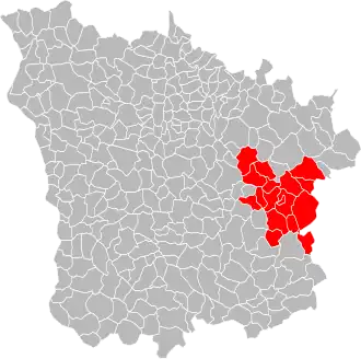 Lage des Gemeindeverbandes im Département Nièvre