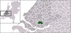 Lage von Mijnsheerenland in der Provinz Zuid-Holland