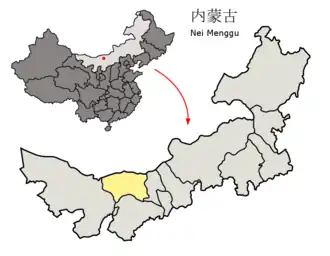 Lage von Bayan Nur in der Inneren Mongolei