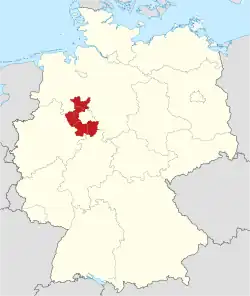 Lage von Ostwestfalen