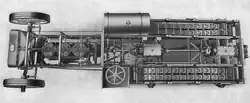 Lombard 100 HP Chassis des Halbkettenfahrzeuges um 1916.