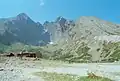 Blick von der Seilbahnstation Skalnaté pleso (Steinbachsee) zum Gipfel