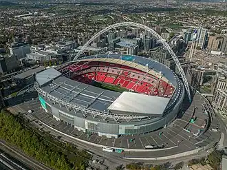 Das Wembley-Stadion in London, Austragungsort seit 2007