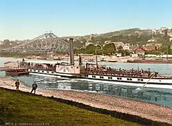 Die damalige König-Albert-Brücke (Blaues Wunder), um 1900