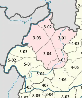 Lage der Distrikte Luang Namthas