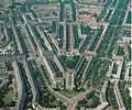 Luftfoto bei der Y-förmigen Straße, Architektur der Amsterdamer Schule