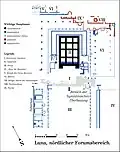 Nördlicher Bereich. Planzeichnung der verschiedenen Bauphasen.