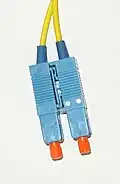 Duplex-SC-Stecker Monomode mit Schutzkappen