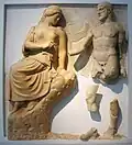 Herakles bringt Athena die Stymphalischen Vögel