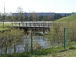 Renaturierte Mühlenhunte unterhalb der A&nbsp;28 in Oldenburg in der Nähe des Freizeitbades