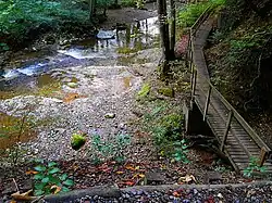 Mündung des fast trockenen Stoffelbachs im Oktober