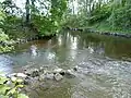 Die Mündung der Singold in den Fabrikkanal