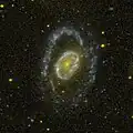 Aufnahme der Ultraviolettstrahlung von Messier 96 durch das Weltraumteleskop GALEX.