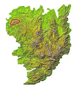 Lage der Monts d’Ambazac im Zentralmassiv