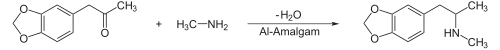 Synthese von 3,4-Methylendioxy-N-methylamphetamin aus Piperonylmethylketon