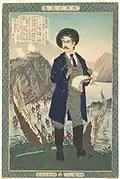 Kriegsberichterstatter während der Schlacht des Satsuma-Aufstands (1877–1878) auf der Insel Kyushu,[1] 1885