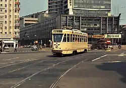 Linie 81 am Rogierplatz (1970er Jahre); der Nord-Süd-Tunnel war noch nicht in Betrieb