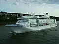 Die Birka Paradise verlässt den Hafen von Stockholm