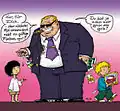 "China Toys", Zeitungs-Cartoon vom Oktober 2007;
