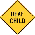 Zeichen W21-14-DE Schwerhörige Kinder (Delaware)