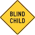 Zeichen W21-15-DE Blinde Kinder (Delaware)