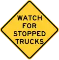 Zeichen W5-I100 Achten auf haltende Lkw (Illinois)