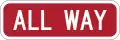 Zeichen R1-3P All way stop als Zusatz zum Stoppschild