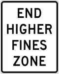 Zeichen R2-6P Ende einer Zone mit erhöhten Bußgeldern