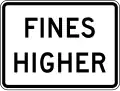 Zeichen R2-6P Höhere Strafen (Zusatzschild)