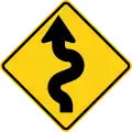 Zeichen W1-5L Gewundene Straße (links)