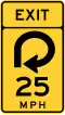 Zeichen W13-6 Richtgeschwindigkeit auf der Ausfahrt