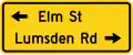 Zeichen W16-8aP Straßenname (zweizeilig)