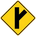 Zeichen W1-3R Diagonale Seitenkreuzung (rechts)