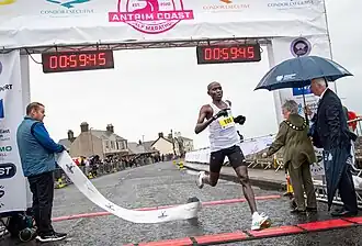 Alex Nzioka beim Antrim-Coast Halbmarathon 2024