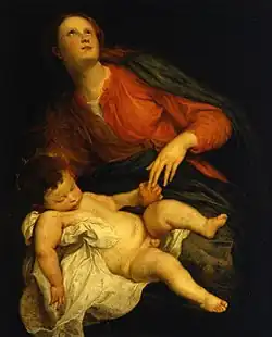 Madonna col Bambino (Madonna mit Kind) von Anthonis van Dyck ca. 1621–1627.