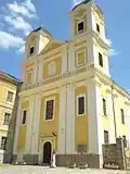 Blick auf die Wallfahrtskirche Magyarok Nagyasszonya